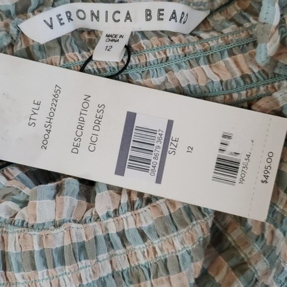 Veronica RUFFLE HEM CICI SMOCKED DRESS NEW W/TAG - Picture 8 of 14